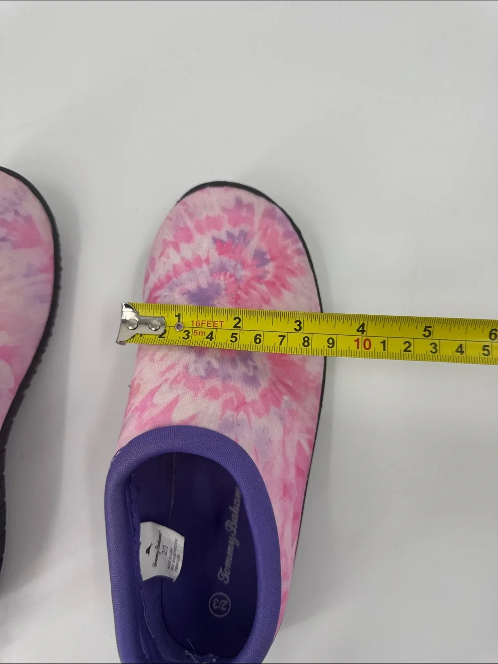 TOMMY BAHAMA Girls Pink & Purple Tie-Dye Slip-On Water Shoes Size 2/3 EUC